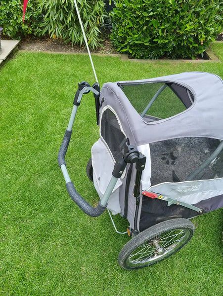 InnoPet Sporty Deluxe pet stroller and trailer - broken handle - Silver Circle Pets
