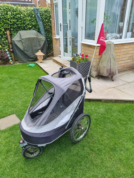InnoPet Sporty Deluxe pet stroller and trailer - broken handle - Silver Circle Pets